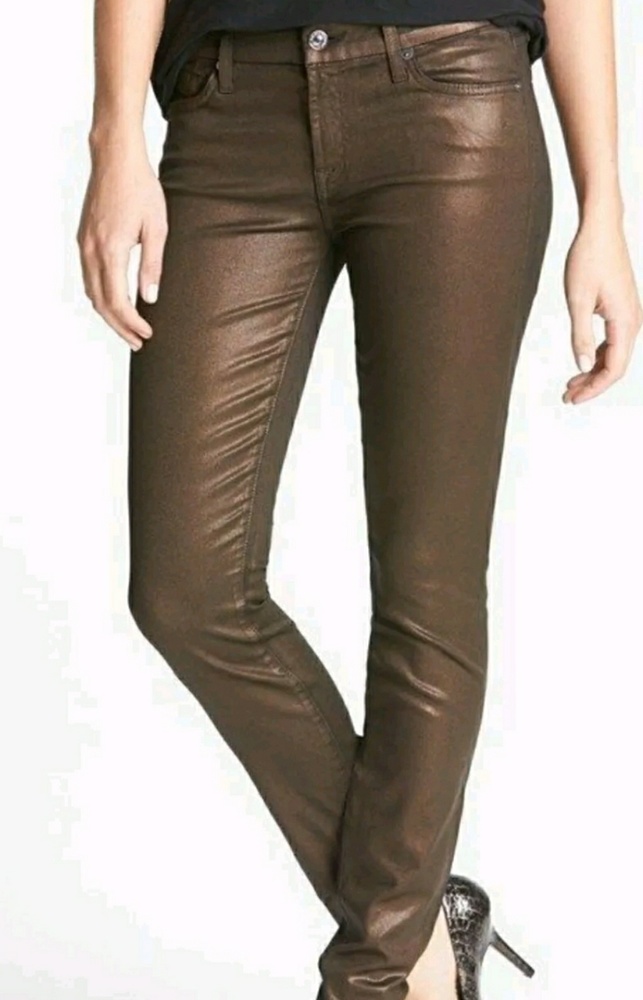 7 For All Mankind Skinny Coated Jeans Brown 29